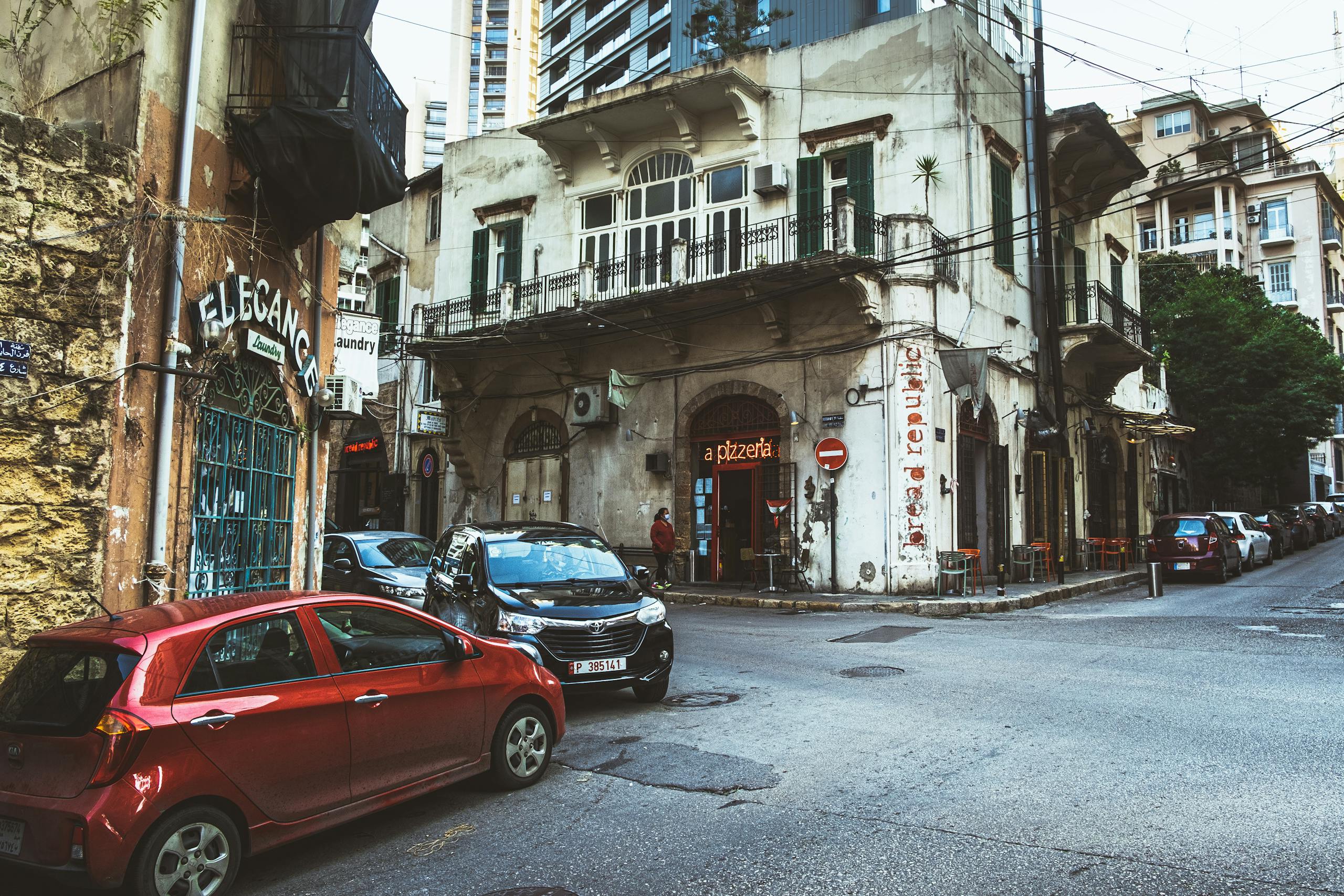 Parked Cars on an Intersection Lebanon